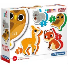 Animales del bosque 4 en 1 set de rompecabezas de formas - Clementoni