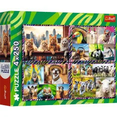 imagen de Animales divertidos 4x250 piezas puzzle - Trefl 1