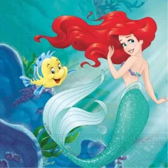 Ariel la sirenita juego de servilletas de papel – 2 capas, 33x33 cm, 20ud
