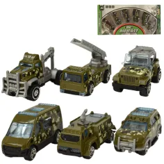 Army Die-Cast: Set de 6 coches pequeños militares