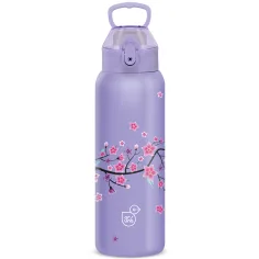 Ars Una: 3D Snow Flower botella de metal de doble pared lila 700ml