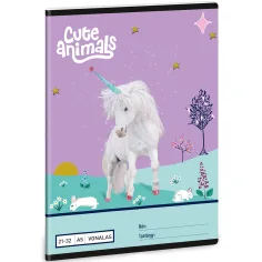 Ars Una: Animales Lindos - Cuaderno de líneas con diseño de unicornio A/5 21-32
