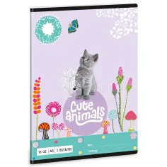 Ars Una: Animales Lindos - Cuaderno de líneas para gatos de 2º grado A/5