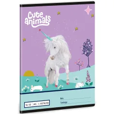 Ars Una: Animales Lindos - Cuaderno de rayas A/5 de 2º grado con diseño de unicornio