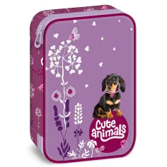 Ars Una: Animales Lindos - Estuche de lápices de perrito con diseño de dachshund de múltiples niveles 15,5x22,5x4,5cm