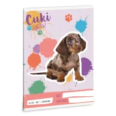 Ars Una: Animales Lindos - Perro salchicha arlequín A/5 cuaderno de líneas de 1er grado 14-32