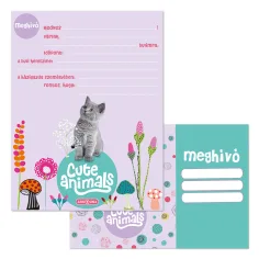 Ars Una: Animales Lindos - Set de invitaciones de gatito de 10 unidades con sobre