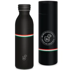 Ars Una: Bandera Negra Botella de metal de doble pared con bandera húngara en caja de regalo 600ml