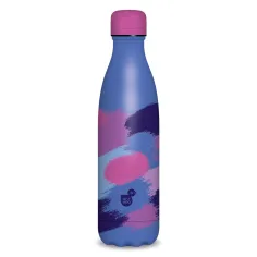 Ars Una: Botella de acero inoxidable de doble pared azul con manchas 500ml