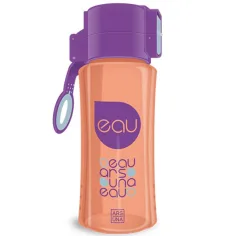 Ars Una: Botella de agua BPA libre de color lila y naranja 450ml