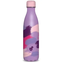 Ars Una: Botella de metal de doble pared con manchas moradas de 500ml