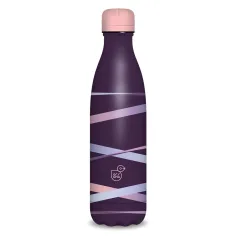 Ars Una: Botella de metal de doble pared morada Ribbon 500ml