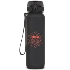 Ars Una: Botella de motivación gris oscuro sin BPA 1000ml