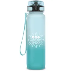 Ars Una: Botella de motivación mate de color degradado sin BPA - 1000 ml - Hielo