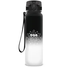 Ars Una: Botella de motivación negra-blanca libre de BPA 1000ml