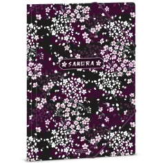 Ars Una: Carpeta con goma de flores de sakura tamaño A/4