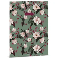 Ars Una: Carpeta elástica floral verde A4