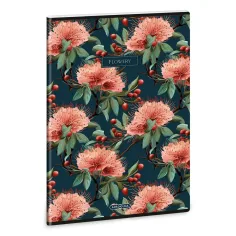 Ars Una: Cuaderno a cuadros Flowery Green extra con ganchos A/4