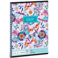 Ars Una: Cuaderno de líneas con libélulas de Catalina Estrada para 1er grado A/5 14-32