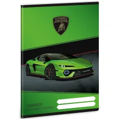 Ars Una: Cuaderno de tareas con diseño de Lamborghini verde de 38 hojas A/5
