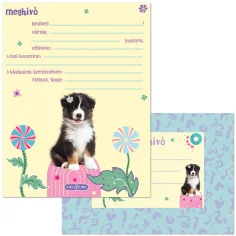 Ars Una: Cute Animals Aussie perrito 10 unidades invitación set con sobre