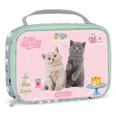 Ars Una: Cute Animals Tea party bolsa térmica para almuerzo de gatos 20x14x6,5cm