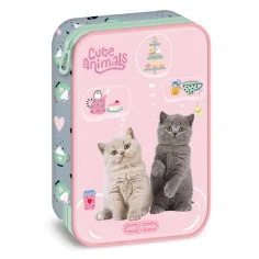 Ars Una: Cute Animals - Tea Party estuche de lápices de gatos de varios niveles