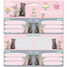 Ars Una: Cute animals-tea party etiqueta de cuaderno empaquetada 3x6ud