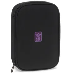 Ars Una: Estuche de lápices de varios niveles en negro y morado de niña 15,5x22,5x4,5 cm