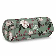 Ars Una: Estuche enrollable verde floreado 20x9x9cm