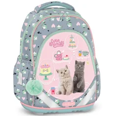 Ars Una: Fiesta de té de Animales Lindos mochila anatómica con gatos, mochila 33×43×22cm