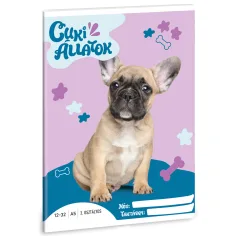 Ars Una: Lindos animales - Bulldog francés cuaderno de líneas A/5 para 3er grado
