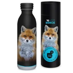 Ars Una: Máté Bence - Botella de metal de doble pared zorro en caja de regalo 600ml