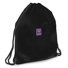 Ars Una: Mochila de deporte adolescente negra-violeta para chicas 37,5x46cm