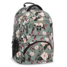 Ars Una: Mochila ergonómica verde floreada 27 L