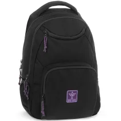 Ars Una: Mochila escolar Cordura negra-violeta para chicas AU-6 34x45x26cm
