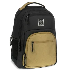 Ars Una: Mochila escolar Dune marrón-negra AU-5, mochila 33x49x23cm