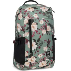 Ars Una: Mochila escolar verde floreada AU-17 32x47x18cm