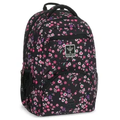 Ars Una: Pearl Blossom Black mochila escolar ergonómica con flores, mochila 33x45x24cm