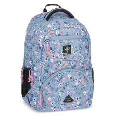 Ars Una: Pearl Blossom Blue mochila escolar ergonómica con flores, mochila 33x45x24cm
