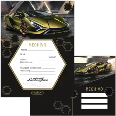 Ars Una: Set de invitaciones de 10 unidades con diseño de Lamborghini amarillo con sobre