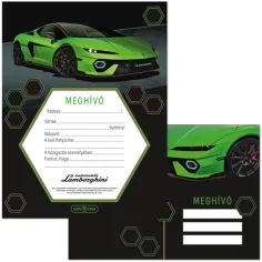 Ars Una: Set de invitaciones de 10 unidades con diseño de Lamborghini verde y sobres