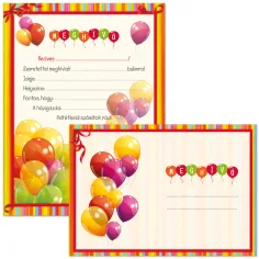 Ars Una: Set de invitaciones de 10 unidades con globos alegres y sobres