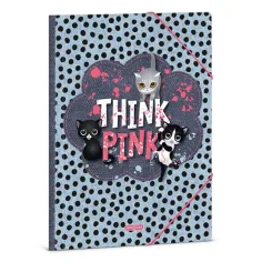 Ars Una: Think Pink carpeta con diseño de gatos A/4