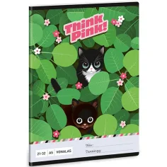 Ars Una: Think Pink cuaderno de rayas con gatos A/5 21-32