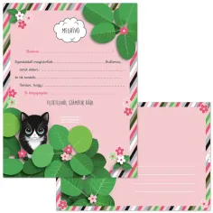 Ars Una Think Pink invitación de fiesta con gato con 10 sobres