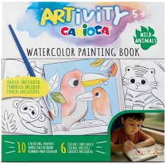 ARTivity: Animales acuarela libro para colorear con pincel – Carioca