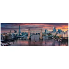 imagen de Atardecer en el Támesis HQC 1000 piezas rompecabezas panorámico con póster - Clementoni 2