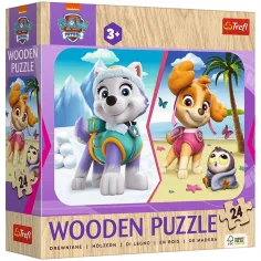 Aventura de Sky y Everest de Patrulla Canina 24 piezas rompecabezas de madera - Trefl