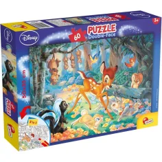 Bambi 2 en 1 rompecabezas y libro para colorear de 60 piezas 50x35cm - Lisciani